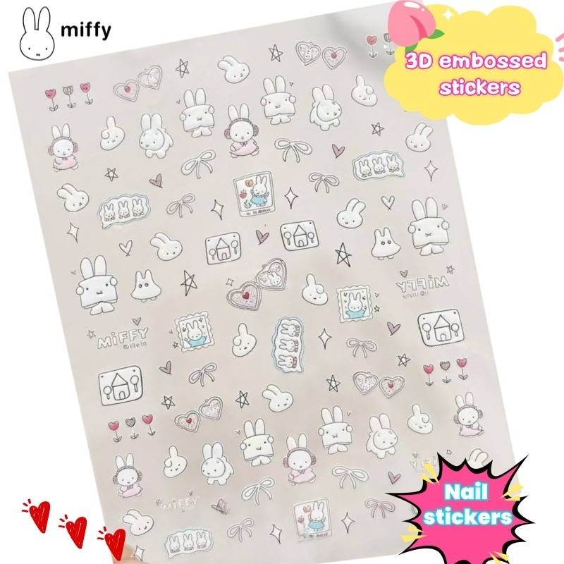 Sewing Art - Miffy cartoon nail stickers anime rabbit