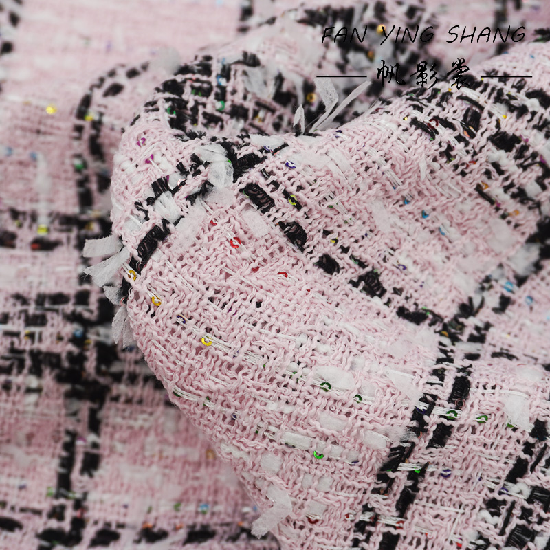 Pink Classical Big Plaid Color - Sewing Tweed ulasan dan harga