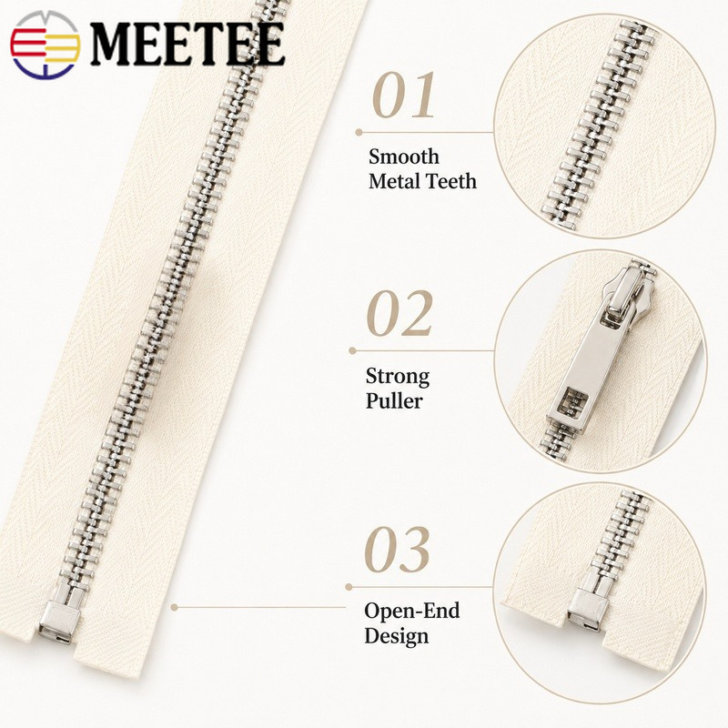 5/10Pcs 40-80Cm 5# Metal Zippe - Sewing Front Zipper ulasan dan harga