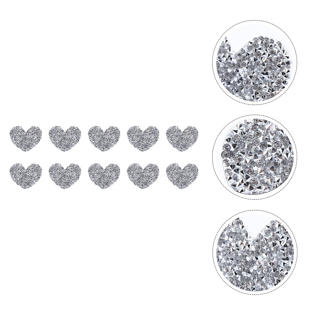 10Pcs Heart Shaped Embroidery  - Sewing Recycling ulasan dan harga