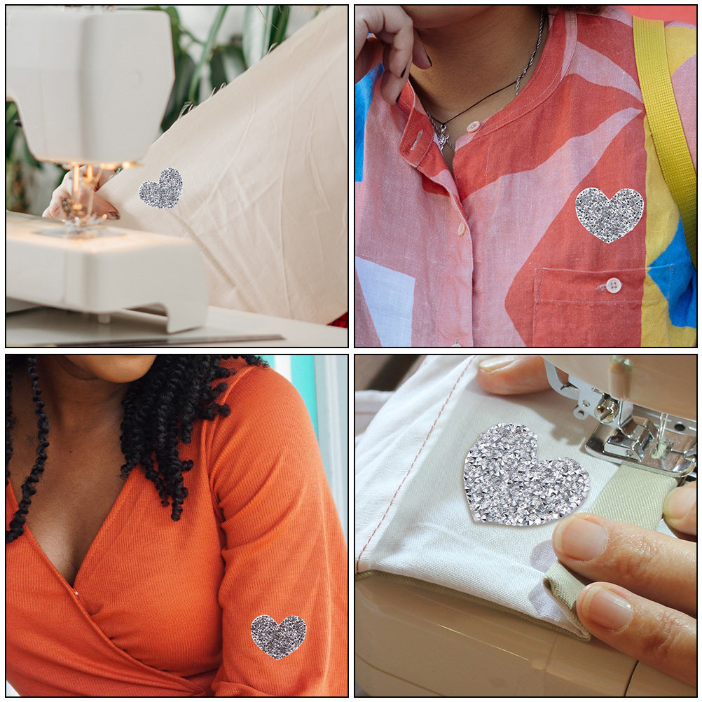 10Pcs Heart Shaped Embroidery  - Sewing Recycling ulasan dan harga