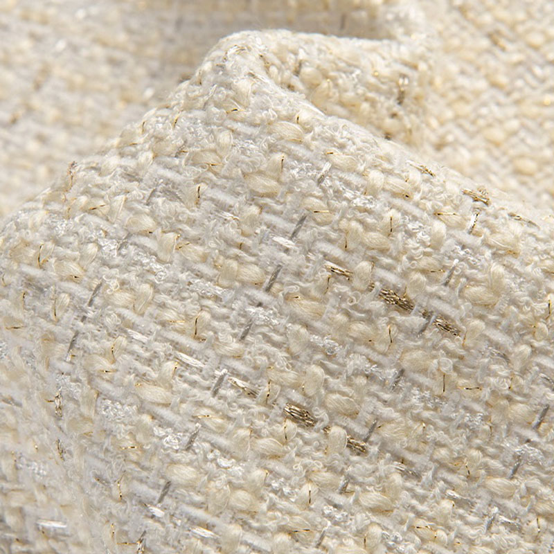 Beige Color and Gold Wire Yarn - Sewing Tweed ulasan dan harga