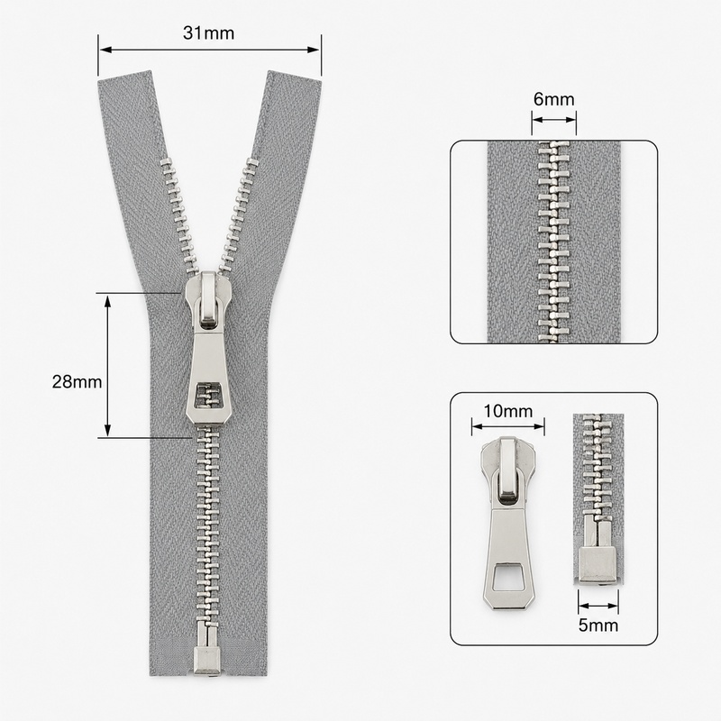 1/2/5Pcs 5# 35-85cm Metal Open - Sewing Front Zipper ulasan dan harga
