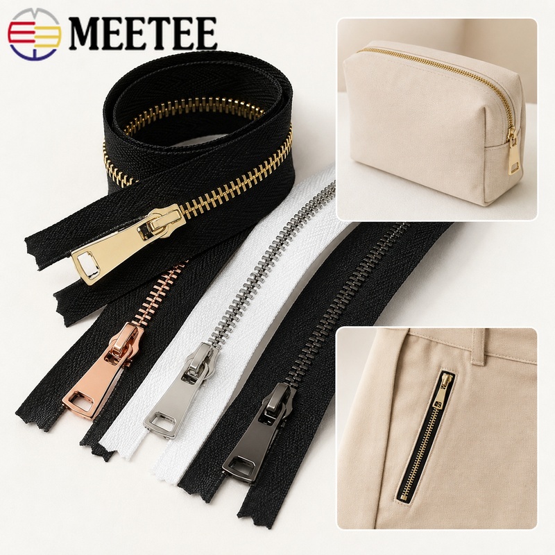 5Pcs 5# 15-80cm Metal Zippers  - Sewing Front Zipper ulasan dan harga