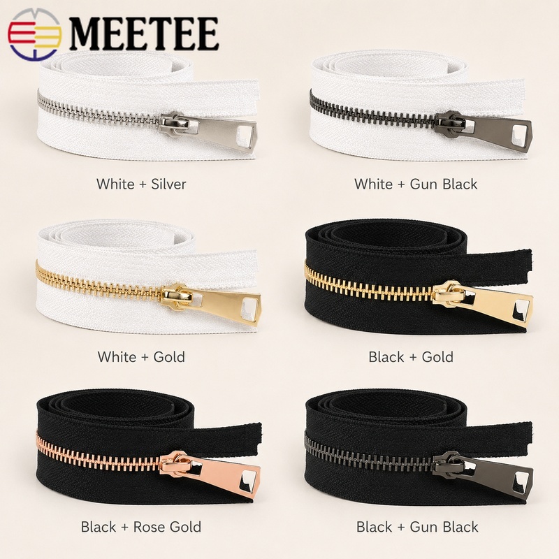 5Pcs 5# 15-80cm Metal Zippers  - Sewing Front Zipper ulasan dan harga