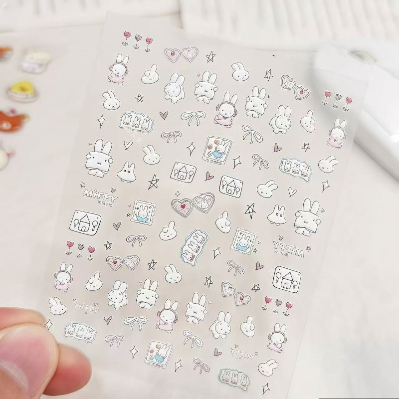 Miffy cartoon nail stickers an - Sewing Art ulasan dan harga