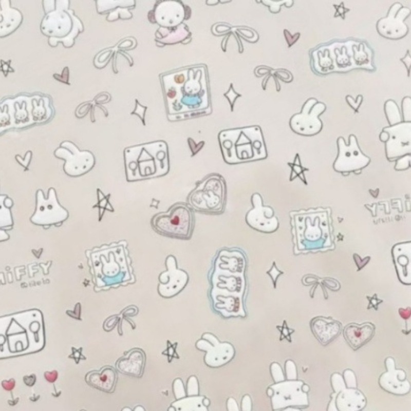 Miffy cartoon nail stickers an - Sewing Art ulasan dan harga