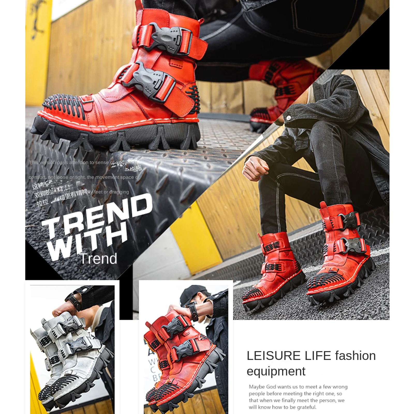 Men's Genuine Leather Motorcyc - Sewing Latex ulasan dan harga