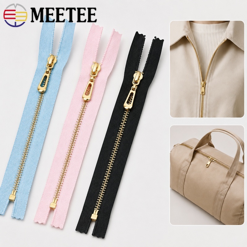 5Pcs 3# 40/60/70cm Metal Open- - Sewing Front Zipper ulasan dan harga