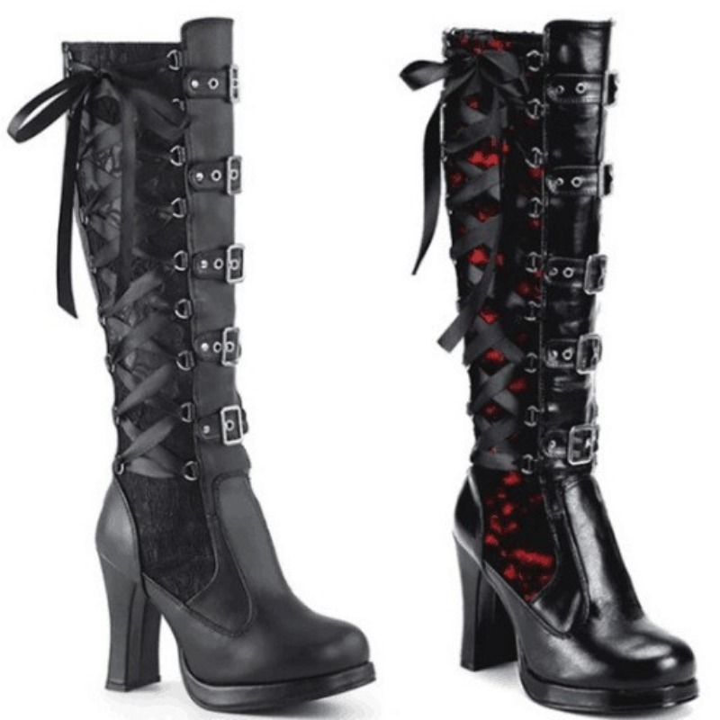 Punk Gothic Style Women's Knee - Sewing Garment ulasan dan harga