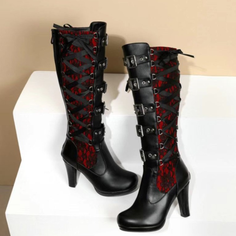 Punk Gothic Style Women's Knee - Sewing Garment ulasan dan harga