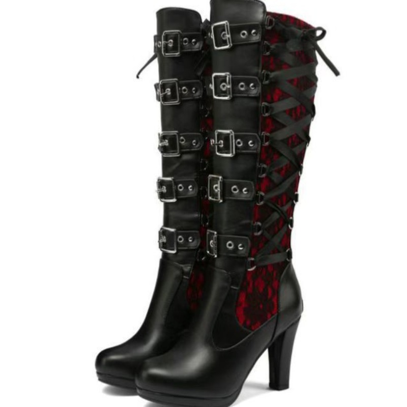Punk Gothic Style Women's Knee - Sewing Garment ulasan dan harga